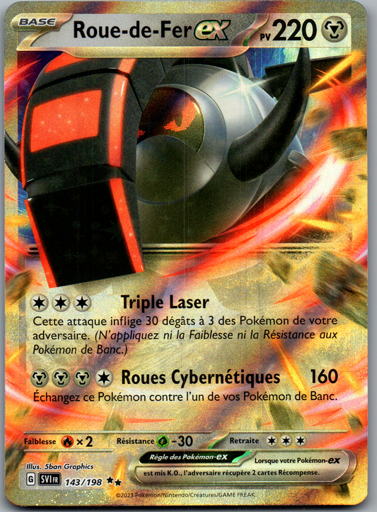 Roue de Fer ex 143/198 Double Rare Holo Écarlate et Violet FR Near Mint