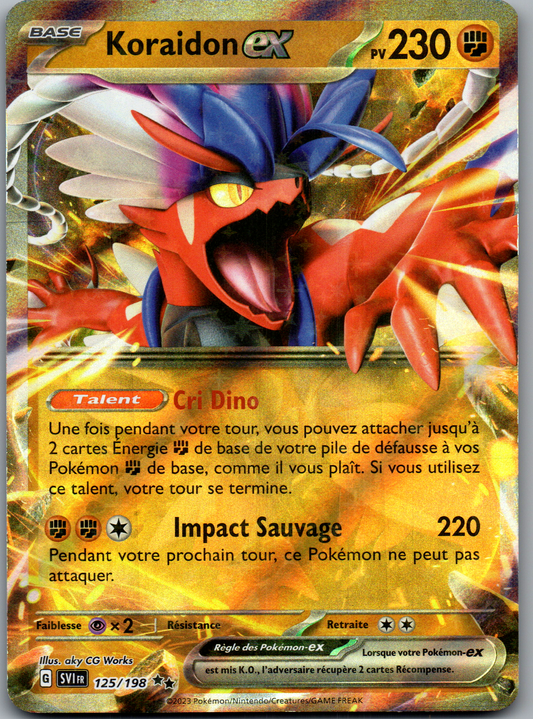 Koraidon ex 125/198 Double Rare Holo Écarlate et Violet FR Excellent