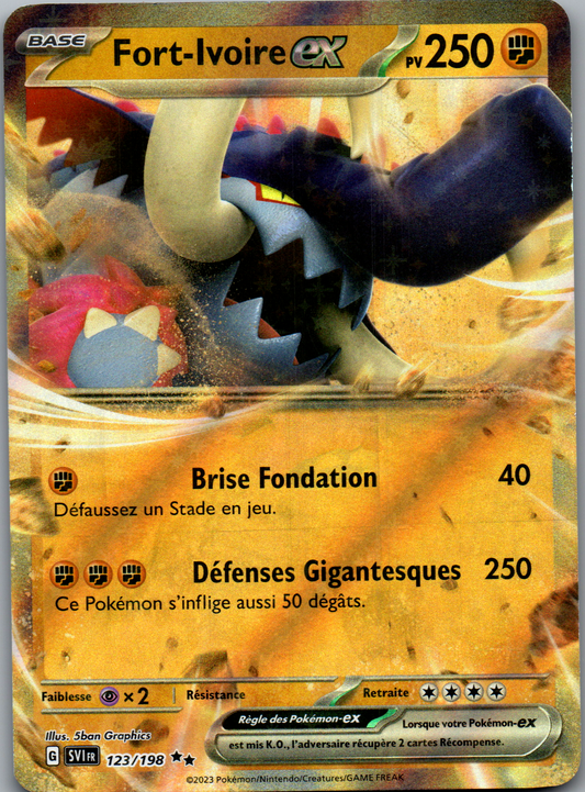 Fort Ivoire ex 123/198 Double Rare Holo Écarlate et Violet FR Good