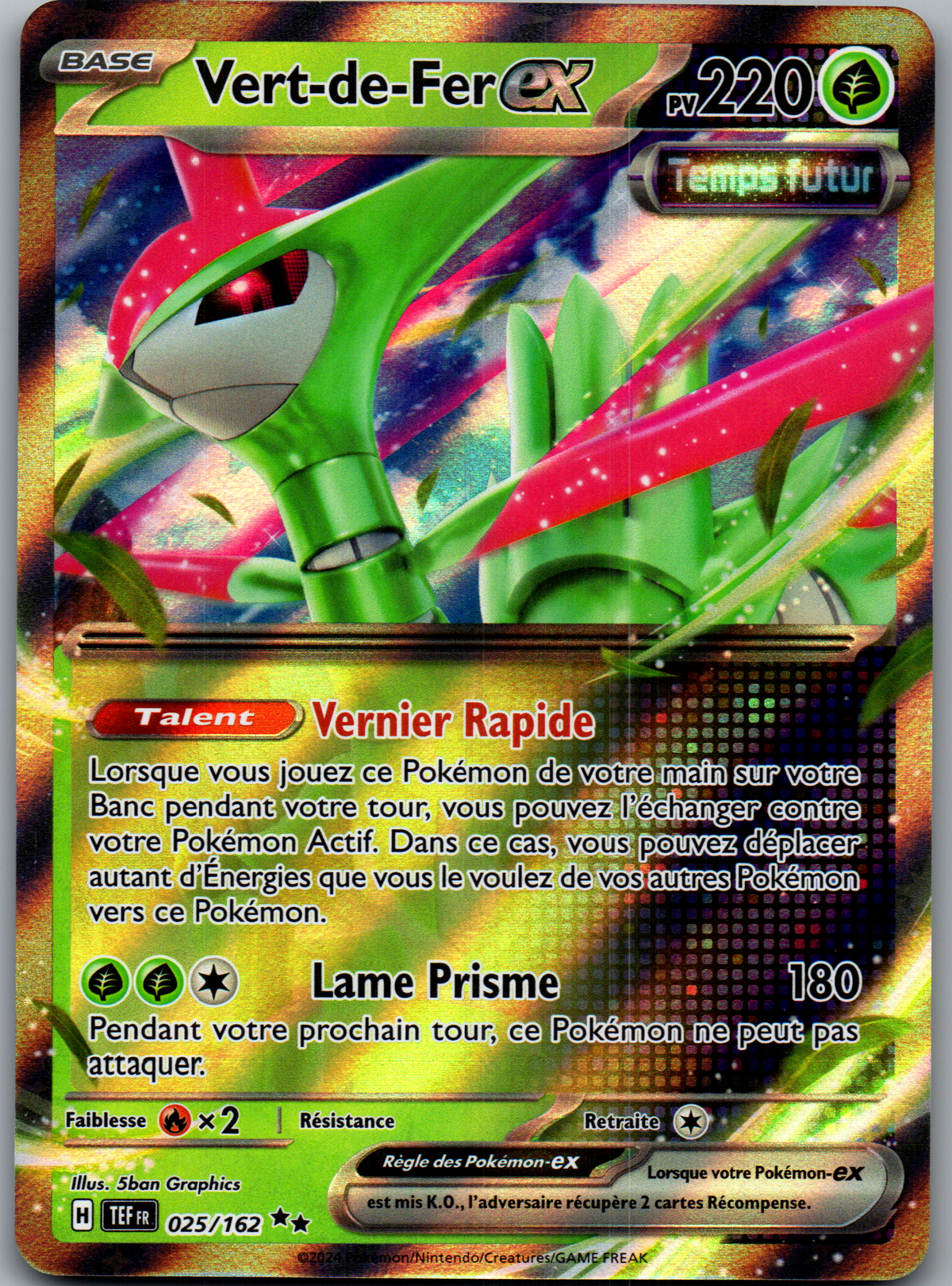 Vert de Fer ex 025/162 Double Rare Holo Forces Temporelles FR Near Mint