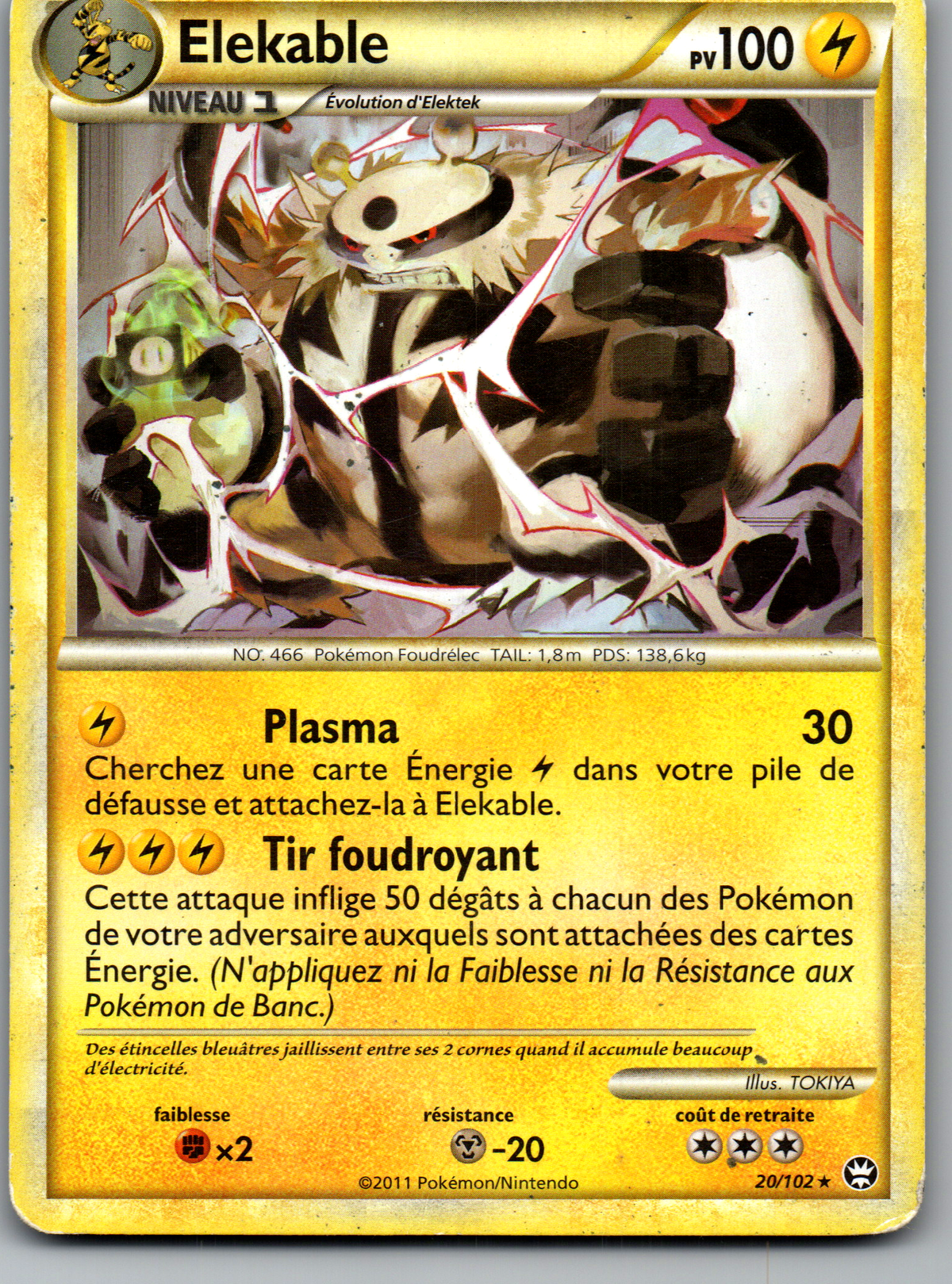 Élekable 20/102 Rare Non Holo Triomphe FR Played