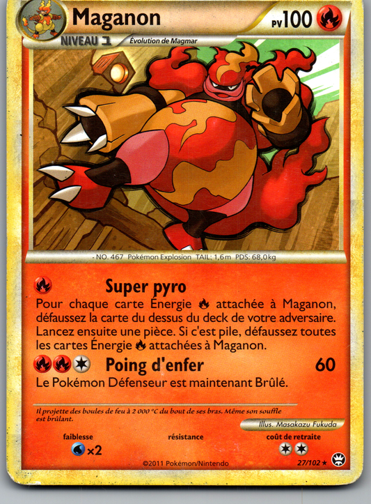 Maganon 27/102 Rare Non Holo Triomphe FR Played