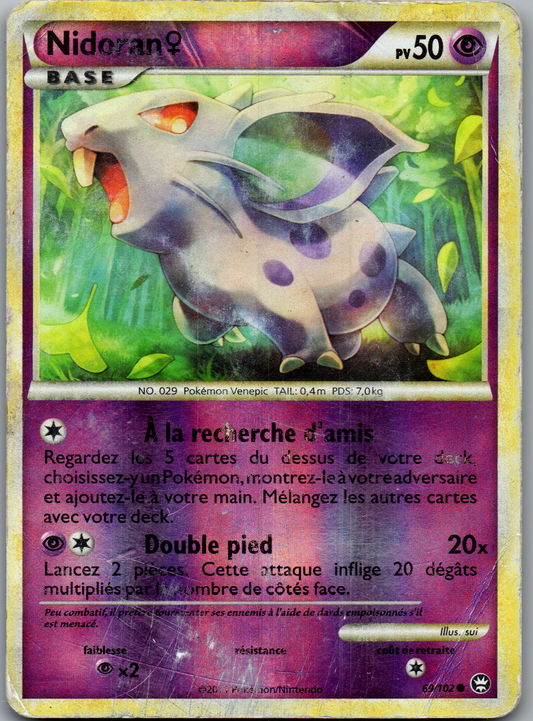Nidoran ♀ 69/102 Commune Reverse Triomphe FR Damaged