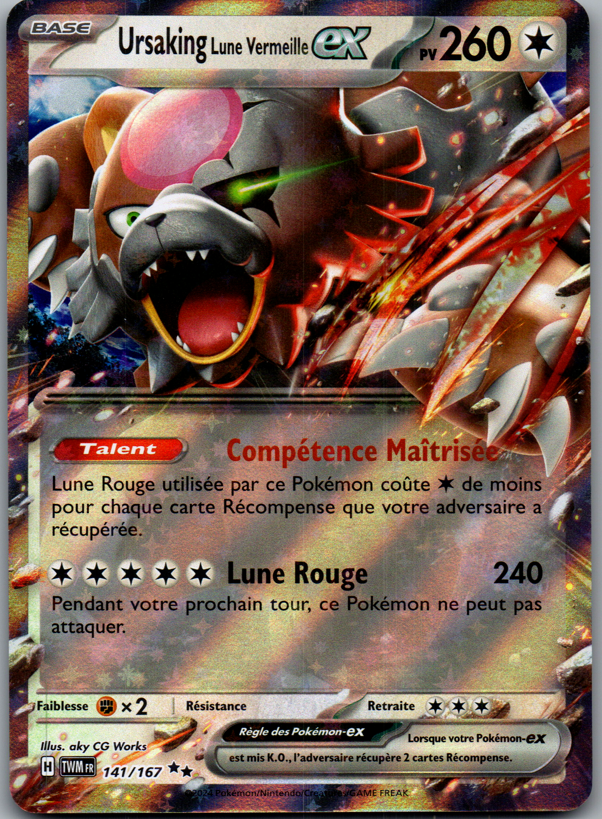 Ursaking Lune Vermeille ex 141/167 Holo Mascarade Crépusculaire FR Near Mint