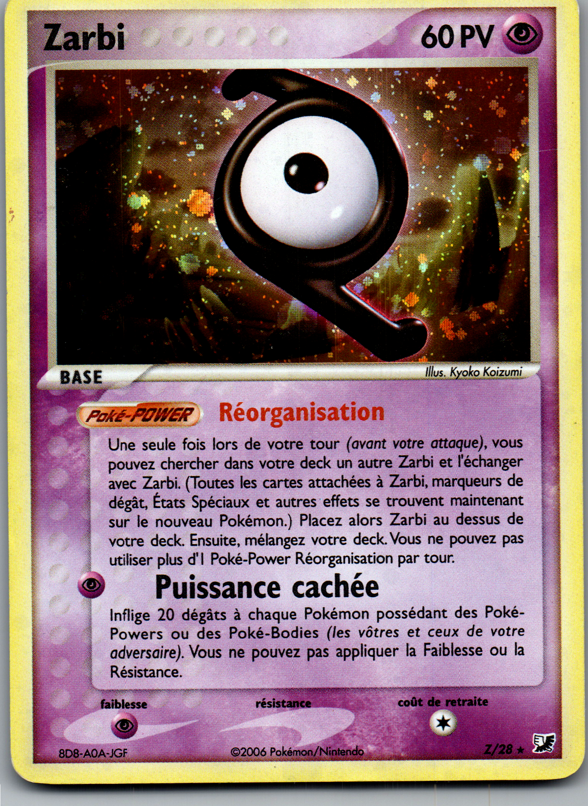Zarbi Forme Z Z/28 Holo Non Tamponné FR Light Played