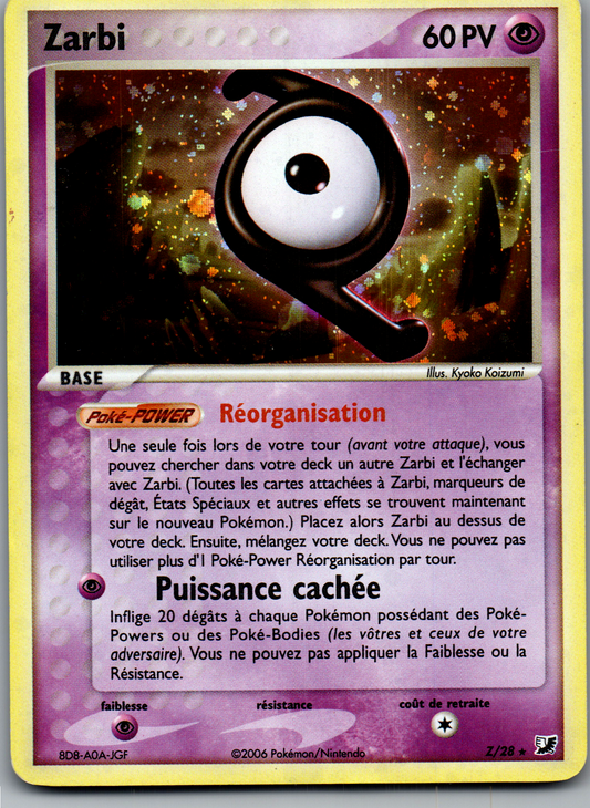 Zarbi Forme Z Z/28 Holo Non Tamponné FR Light Played