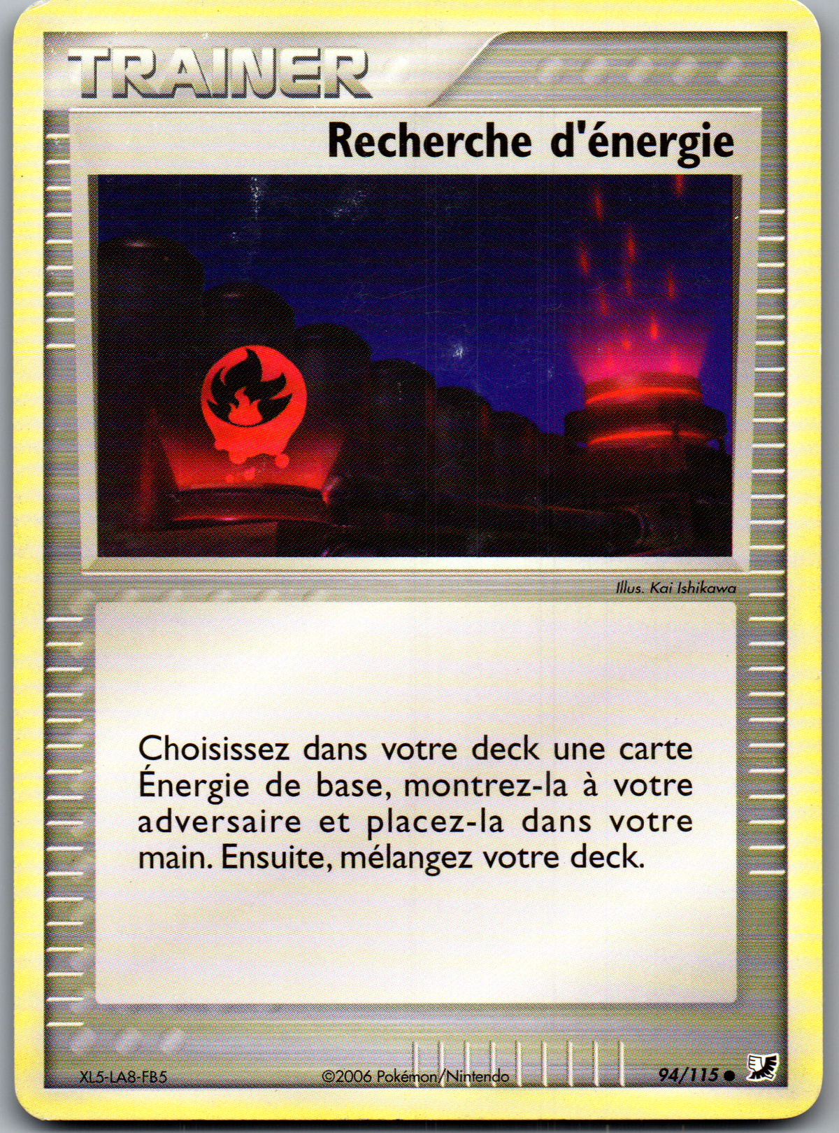 Recherche d’énergie 94/115 Commune Non Holo EX Forces Cachées FR Good