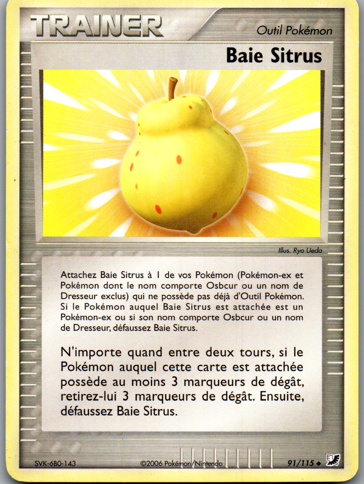 Baie Sitrus 91/115 Peu Commune Non Holo EX Forces Cachées FR Light Played