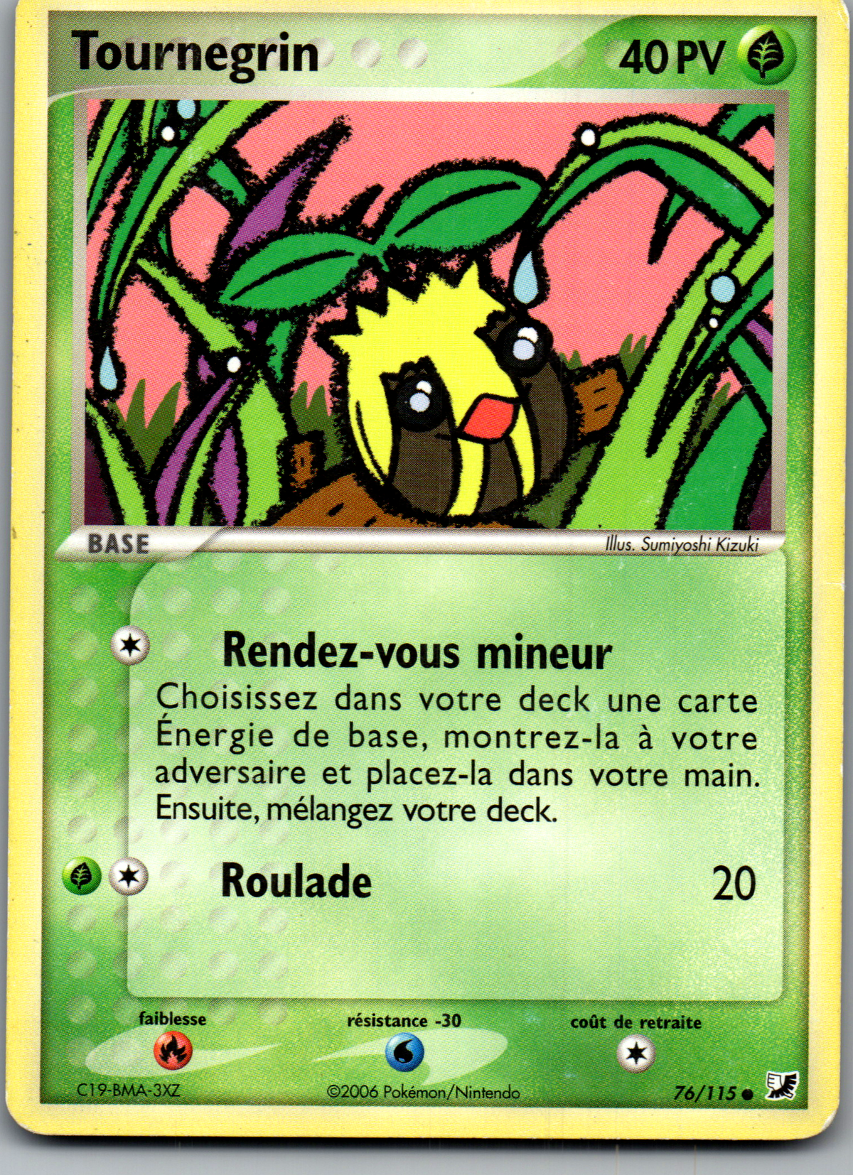 Tournegrin 76/115 Holo Tampon EX Forces Cachées FR Light Played