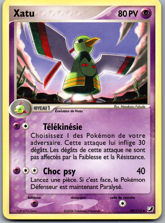 Xatu 49/115 Peu Commune Non Holo EX Forces Cachées FR Light Played