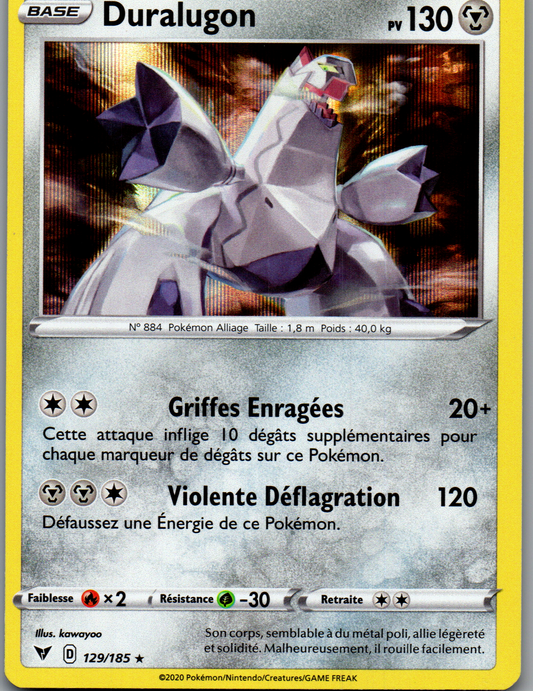 Duralugon 129/185 Rare Holo Voltage Éclatant FR Near Mint