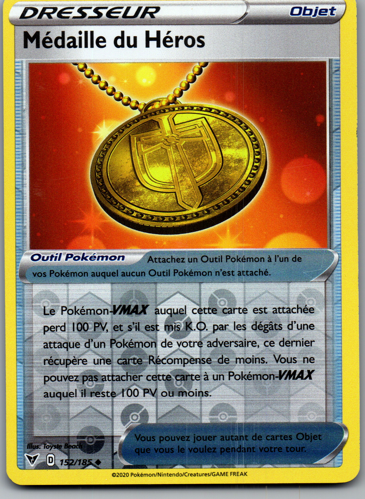 Médaille du Héros 152/185 Reverse Voltage Éclatant FR Near Mint
