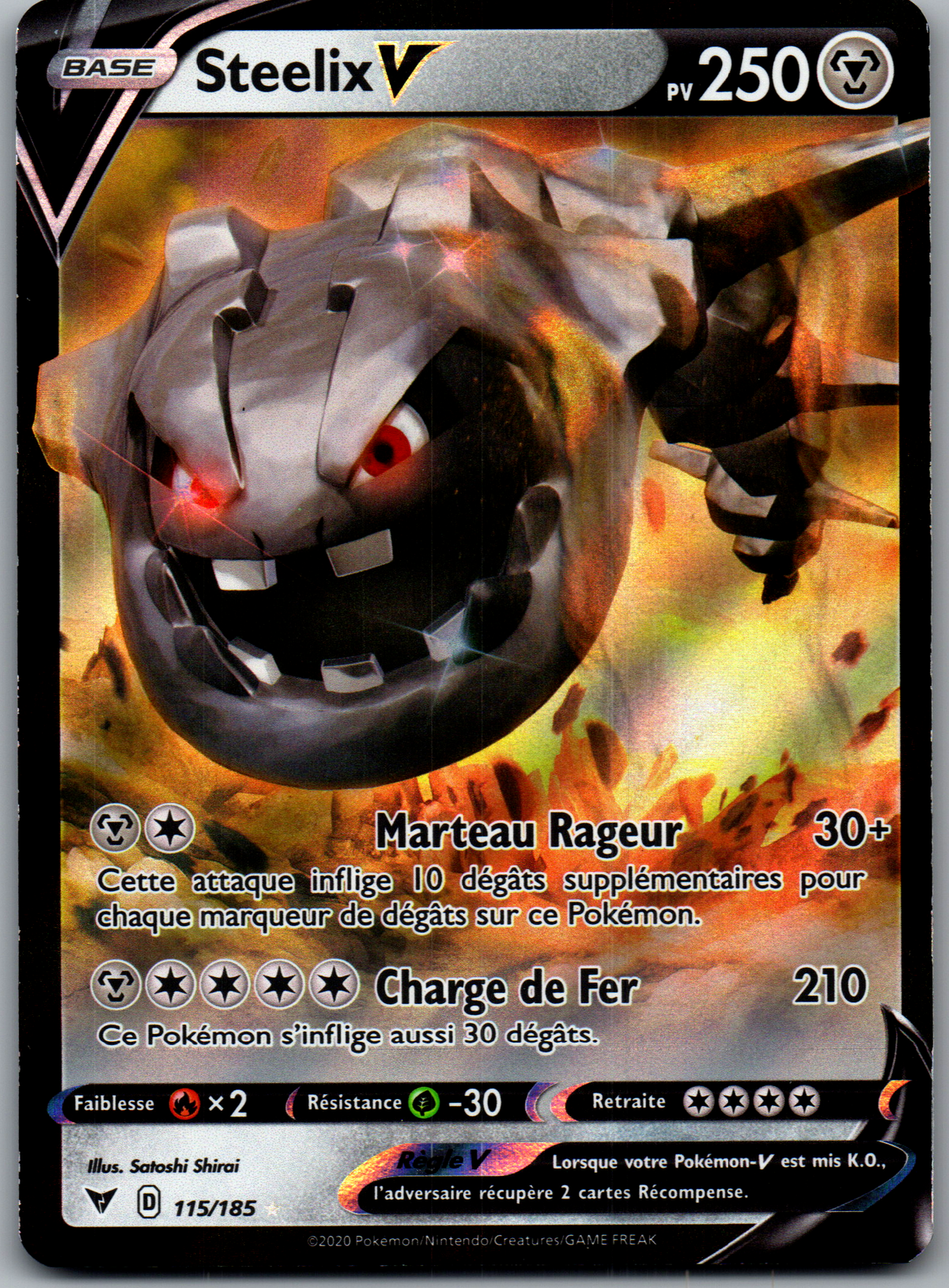 Steelix V 115/185 Ultra Rare Voltage Éclatant FR Near Mint