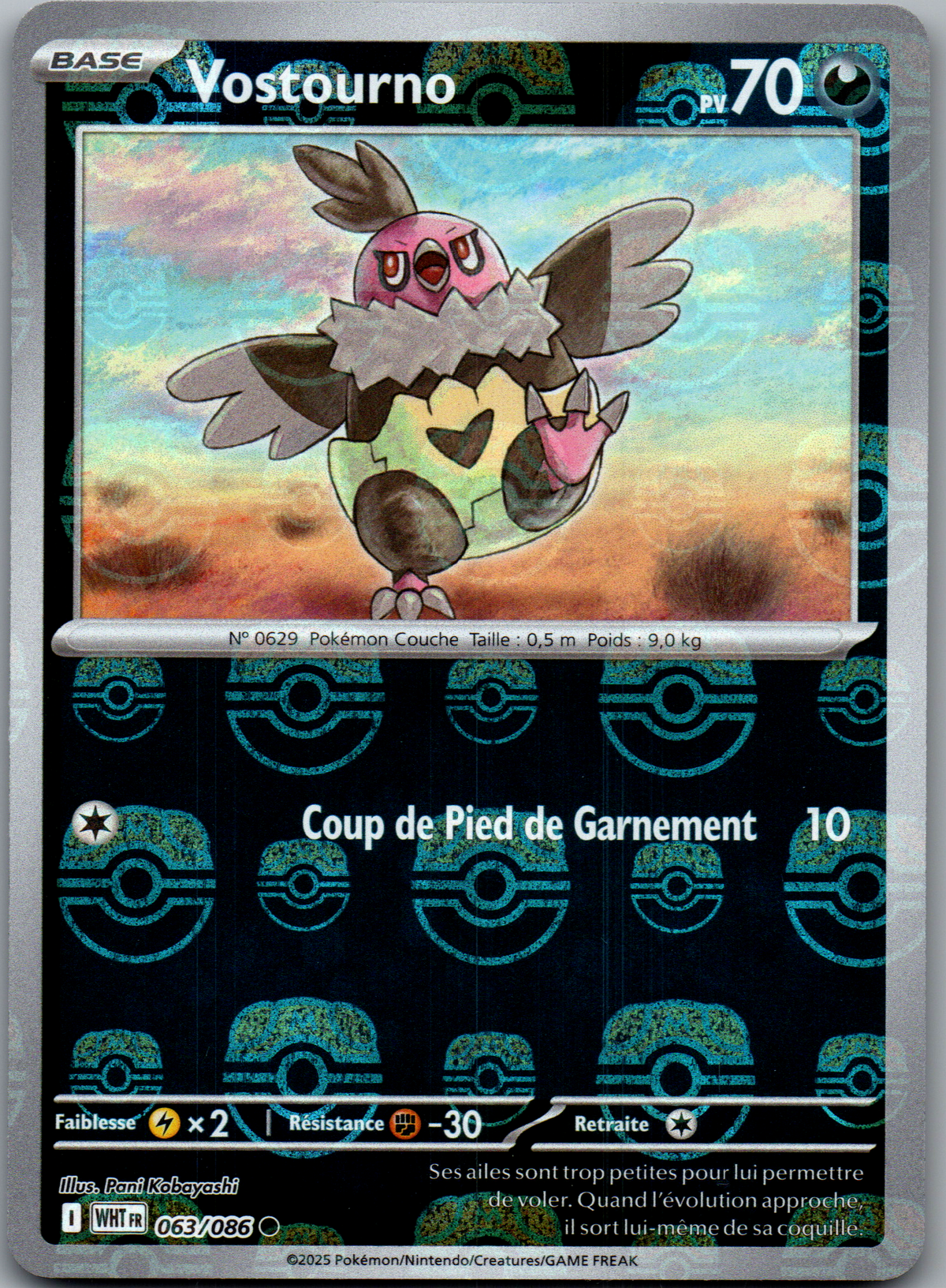 Vostourno 063/086 Reverse Masterball Flamme Blanche FR Near Mint