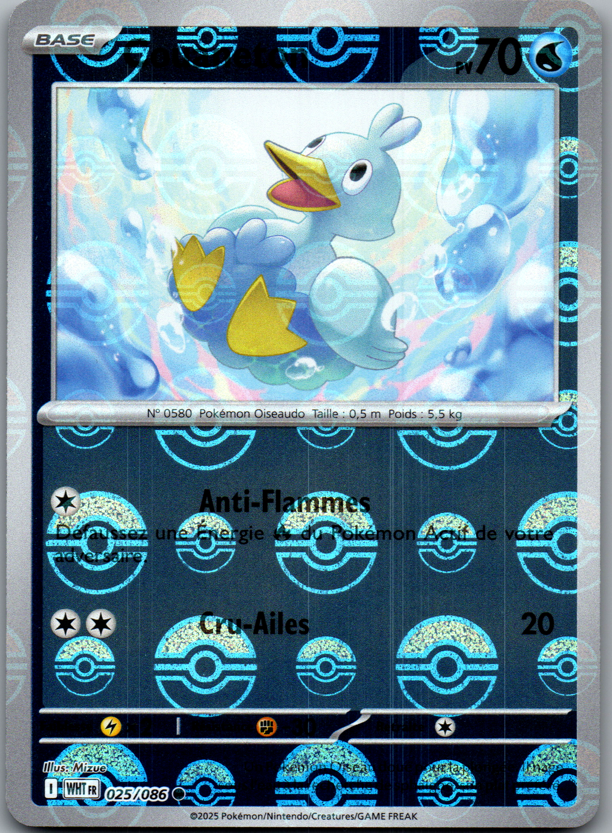 Couaneton 025/086 Reverse Pokéball Flamme Blanche FR Near Mint