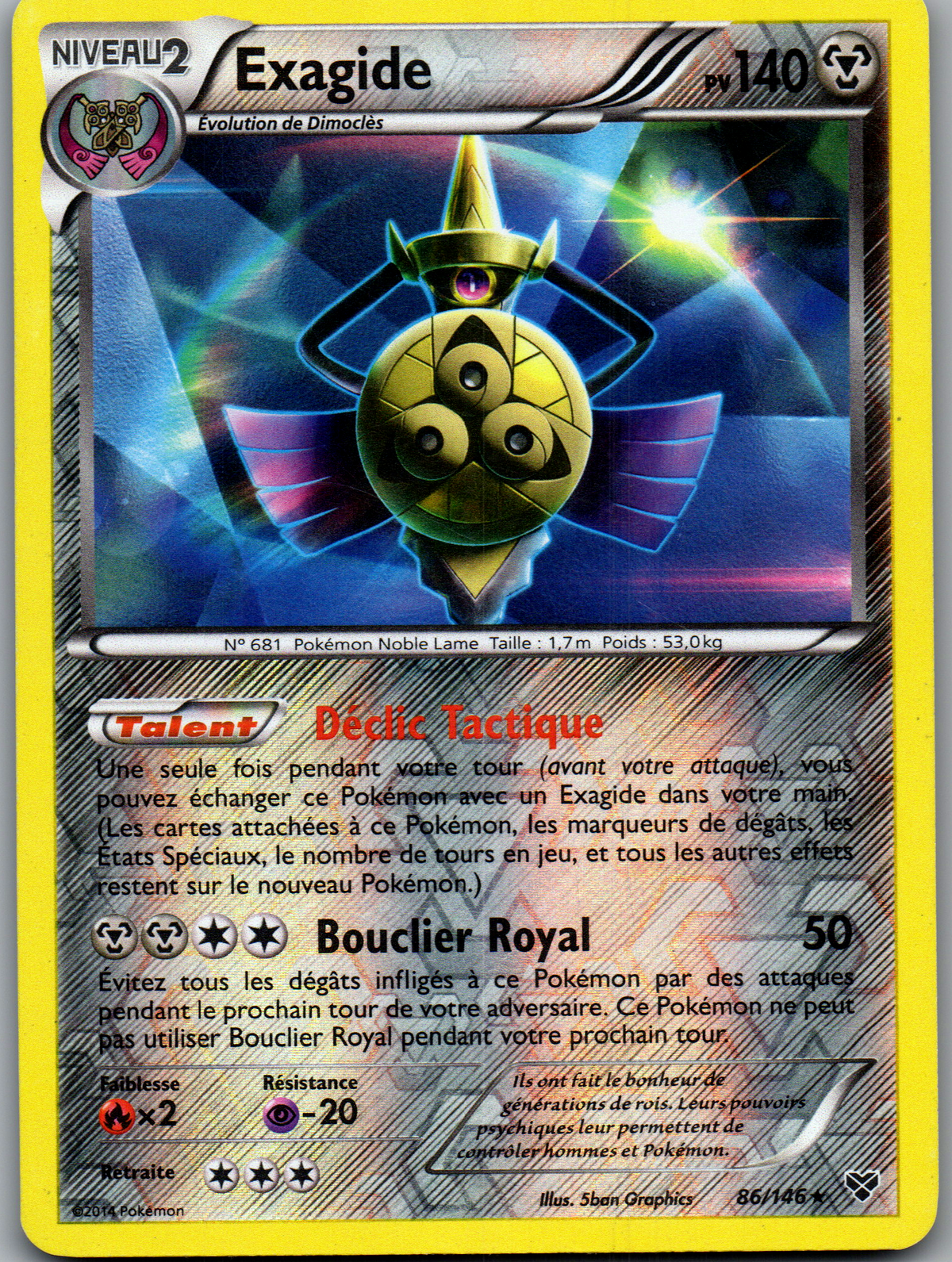 Exagide 86/146 Rare Reverse XY FR Excellent