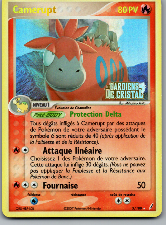 Camerupt (3/100) Rare Holo Reverse Estampillée (Excellent)
