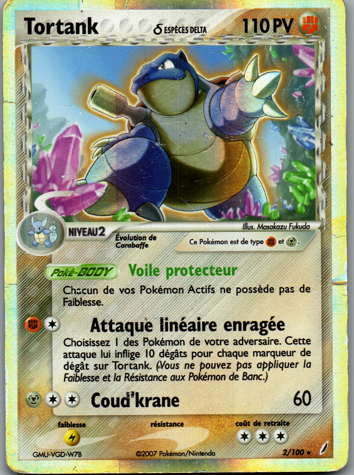 Tortank Espèces Delta (2/100) Rare Holo (Poor)