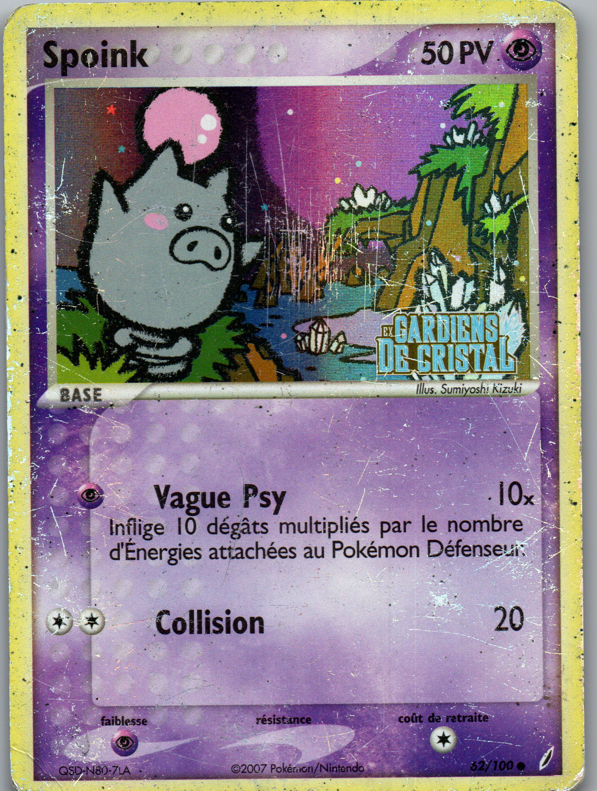 Spoink (62/100) Commune Reverse Estampillée (Poor)