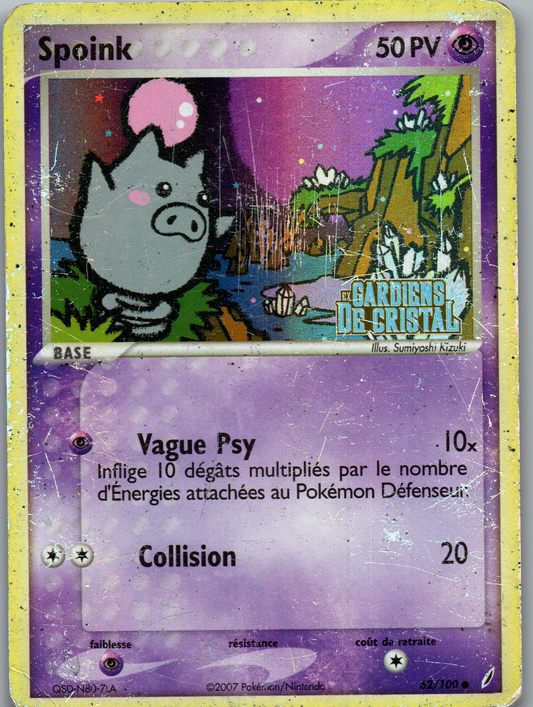Spoink (62/100) Commune Reverse Estampillée (Poor)