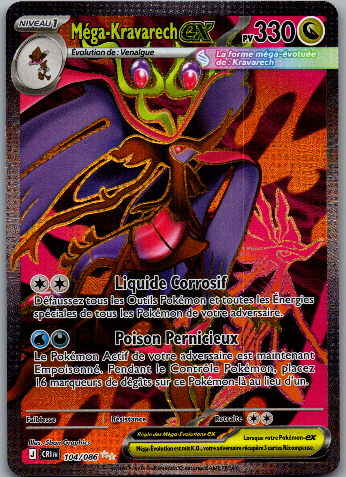 Méga Kravarech ex (104/086) Illustration Rare Spéciale (Near Mint)
