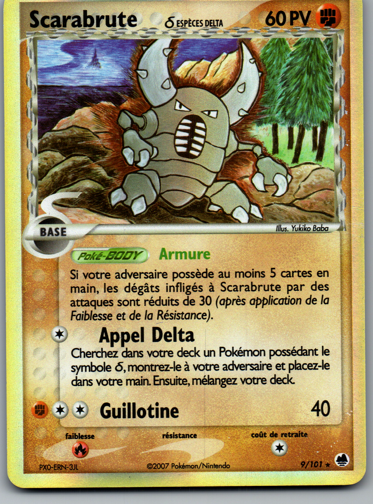 Scarabrute Espèces Delta (9/101) Rare Holo (Played)