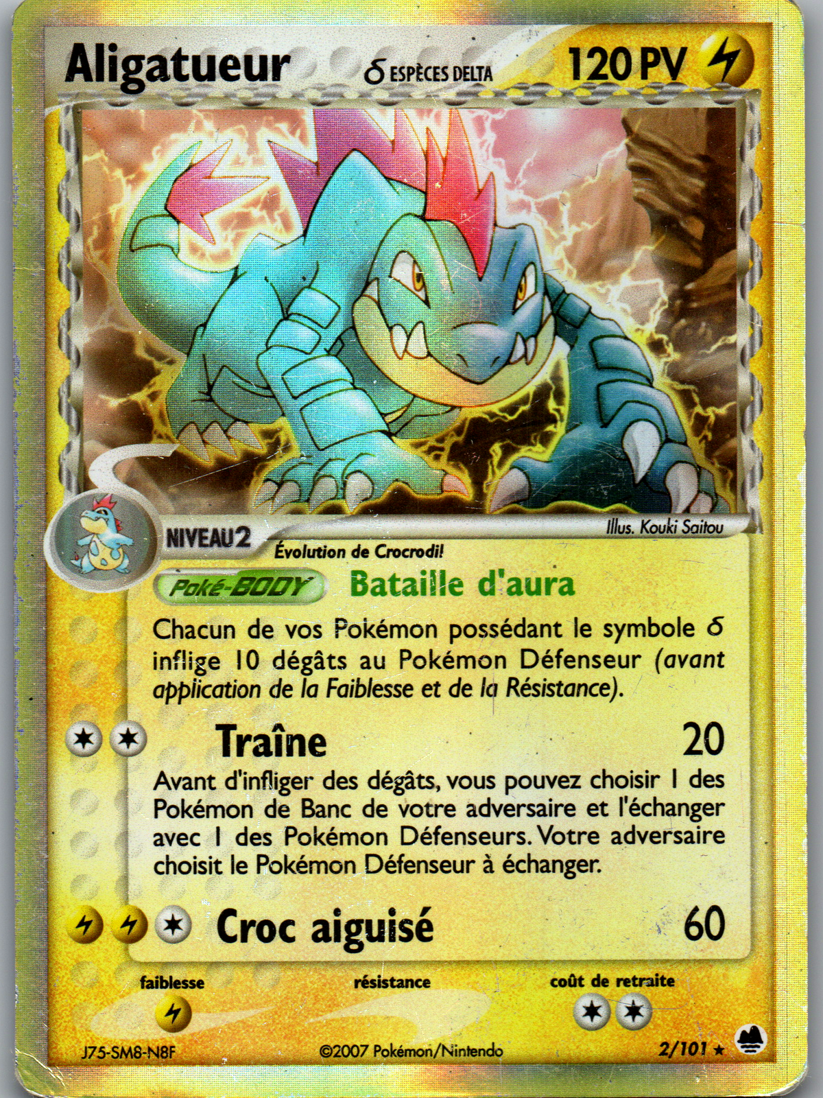 Aligatueur Espèces Delta (2/101) Rare Holo (Played)