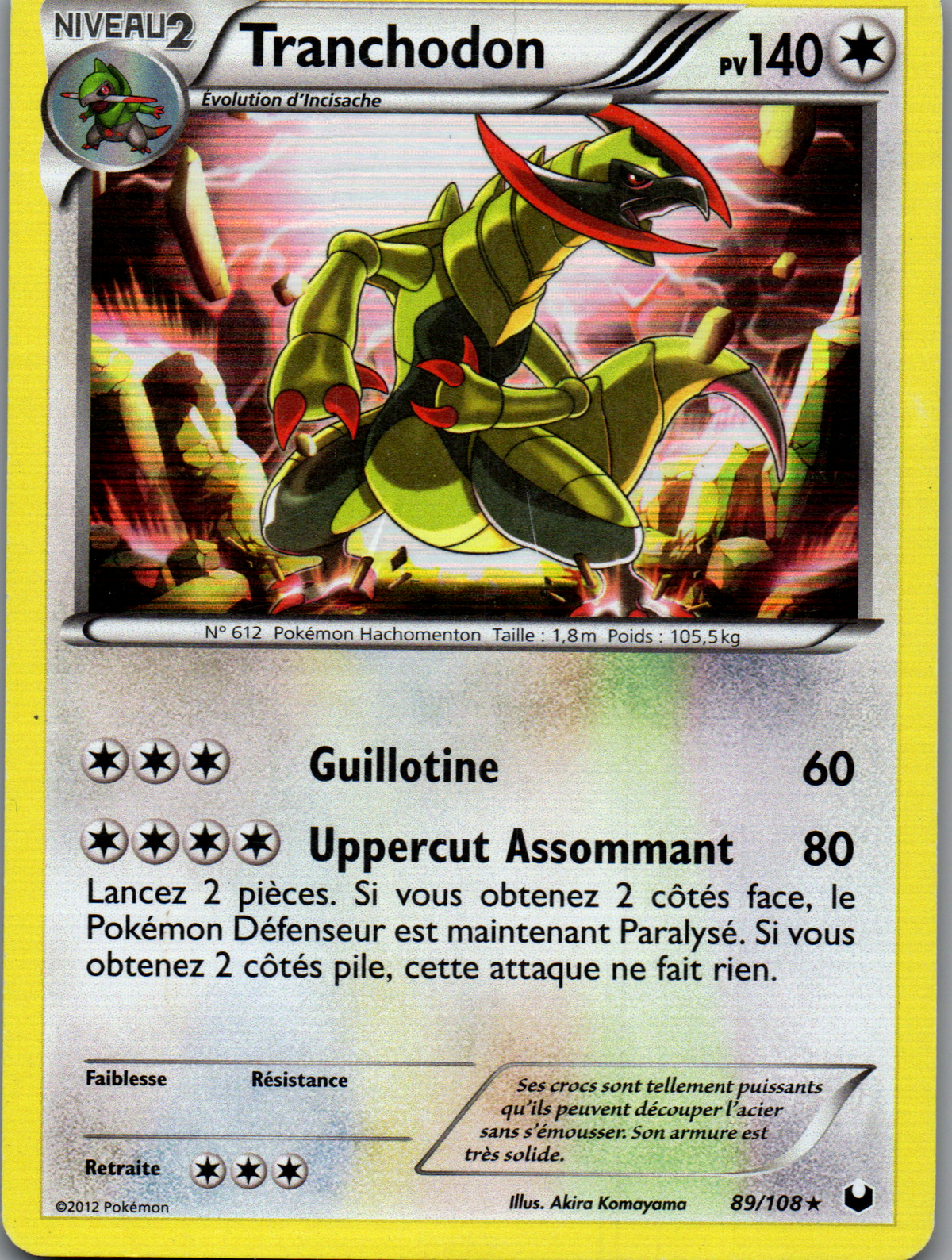 Tranchodon 89/108 Reverse français, recto de la carte