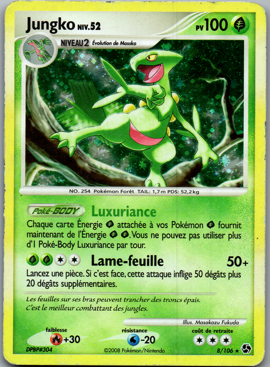 Jungko 8/106 Holo français, recto et usure des bordures