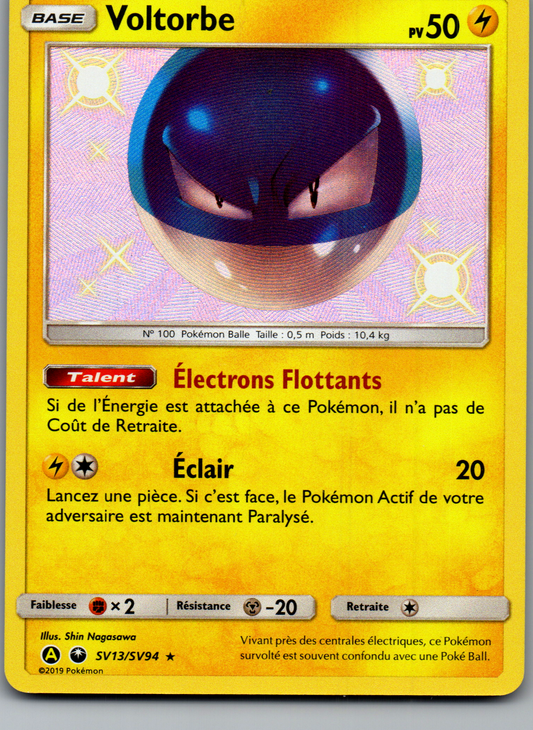 Voltorbe SV13/SV94 Shiny Holo français, recto de l’exemplaire