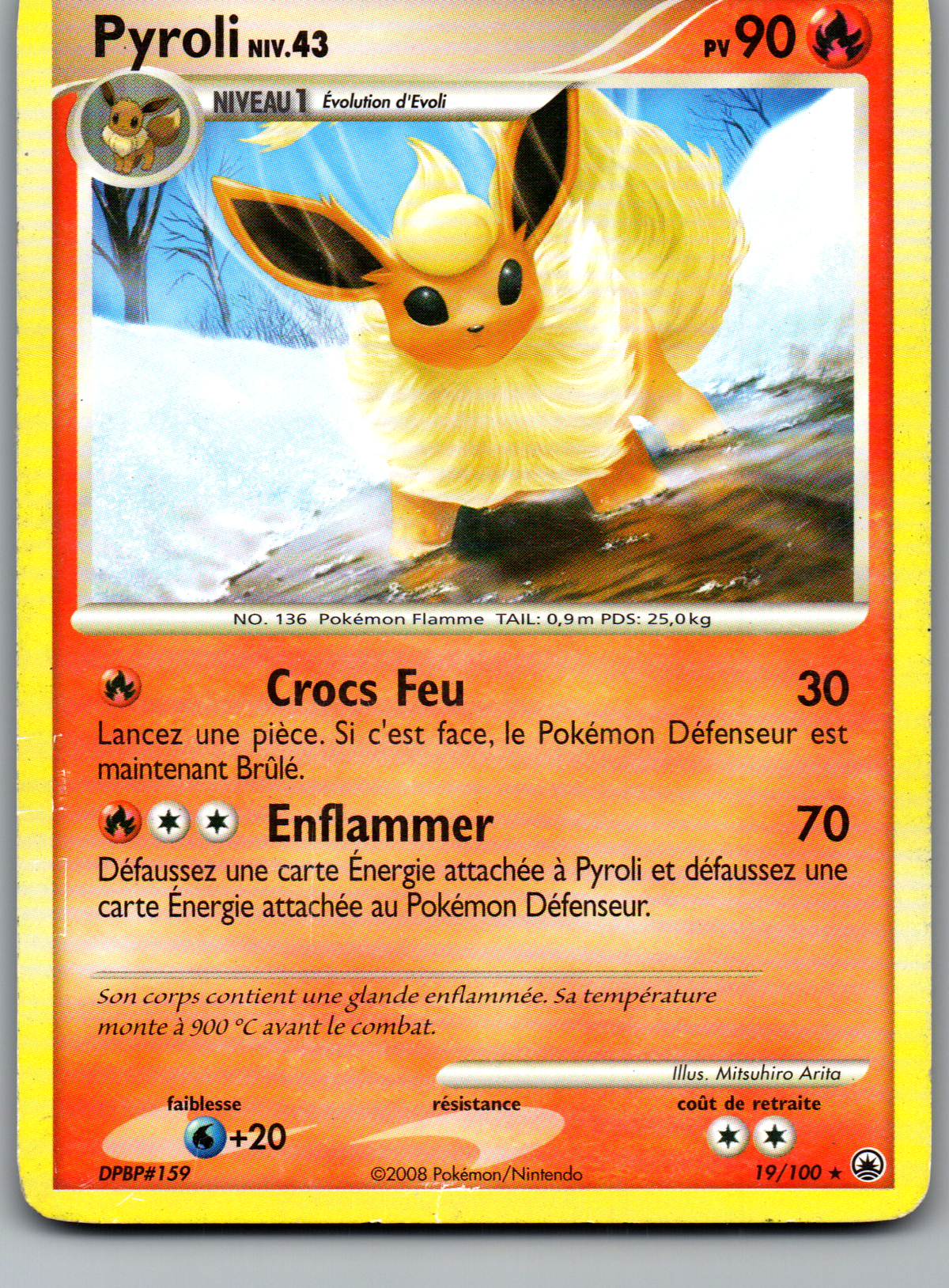 Pyroli (19/100) Rare Non Holo (Light Played)