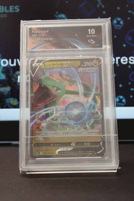Rayquaza V (107/172) Double Rare s12a CollectAura 10 (Gem Mint)