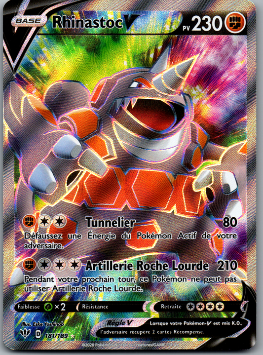 Rhinastoc V Full Art (Ténèbres Embrasées 181/189) (Near Mint)