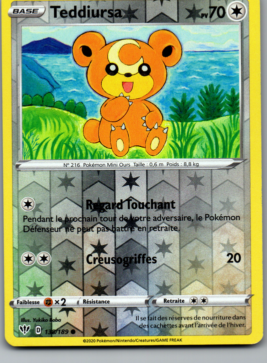 Teddiursa Reverse (Ténèbres Embrasées 138/189) (Near Mint)