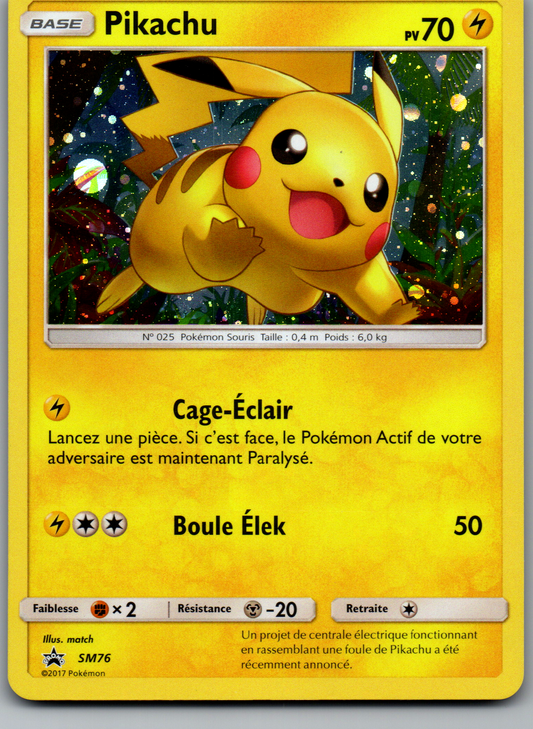 Pikachu Promo Holo Étoilé (Promos SM SM76) (Near Mint)