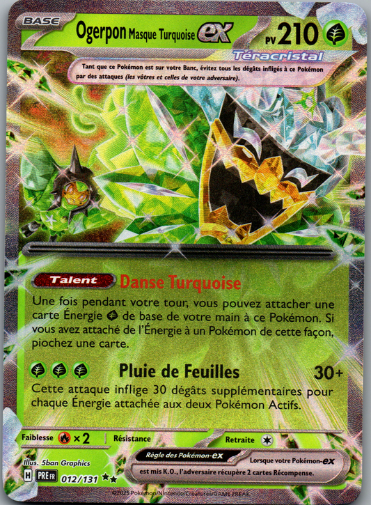 Ogerpon Masque Turquoise ex Double Rare (Évolutions Prismatiques 012/131) (Near Mint)