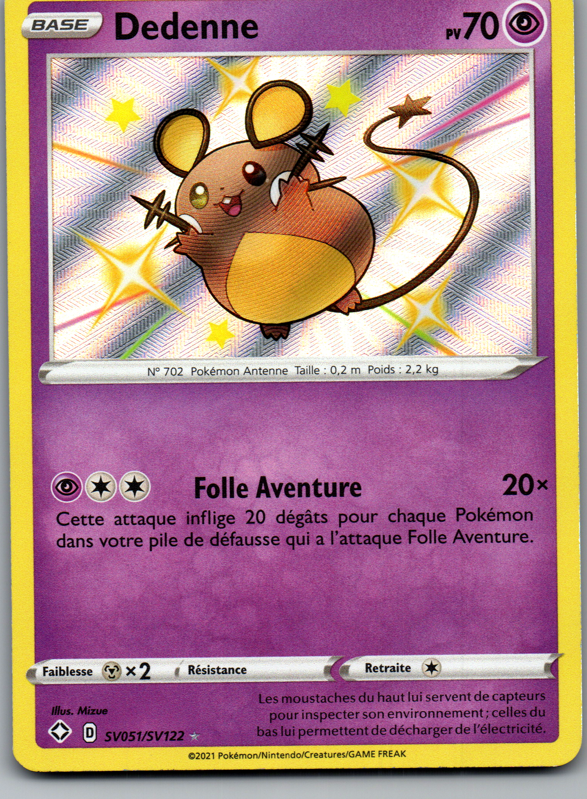 Dedenne (SV051/SV122) Rare Chromatique (Near Mint)
