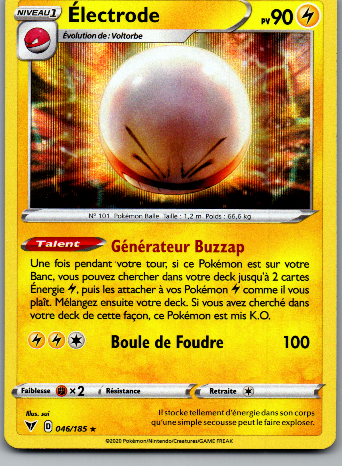Électrode (046/185) Rare Holo (Near Mint)