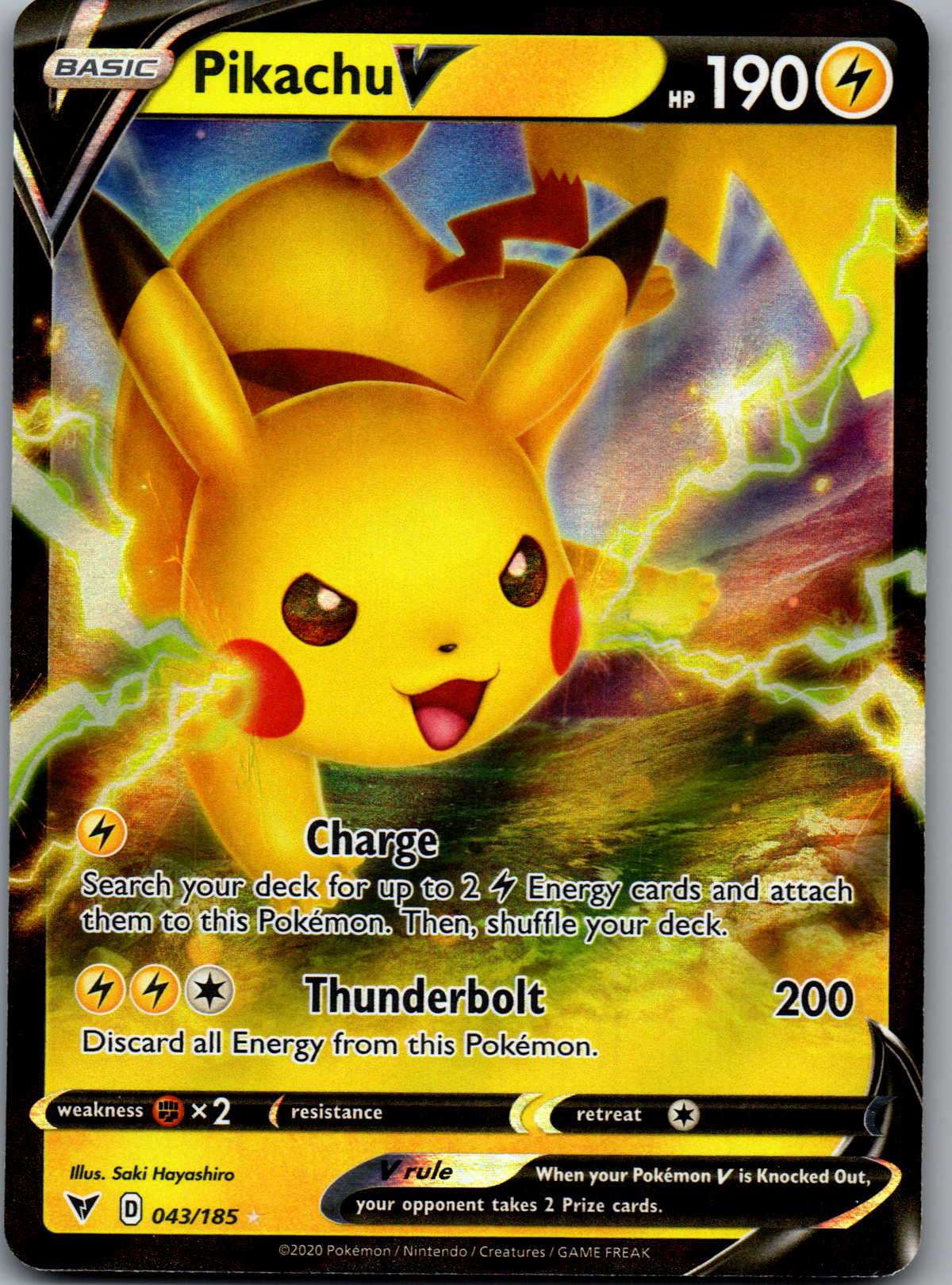 Pikachu V (043/185) Ultra Rare Holo (Excellent)